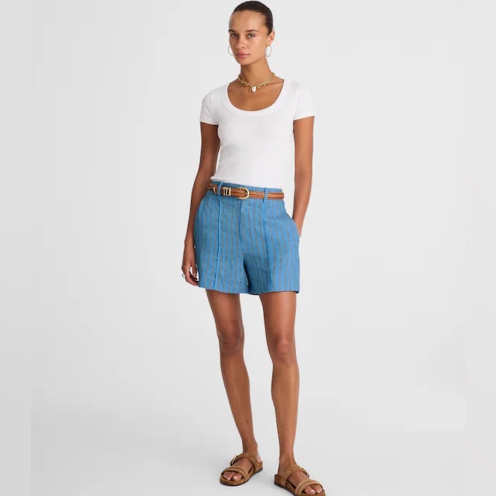 NWT Madewell Pintucked Linen Shorts Size 12